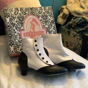 Black and white booties